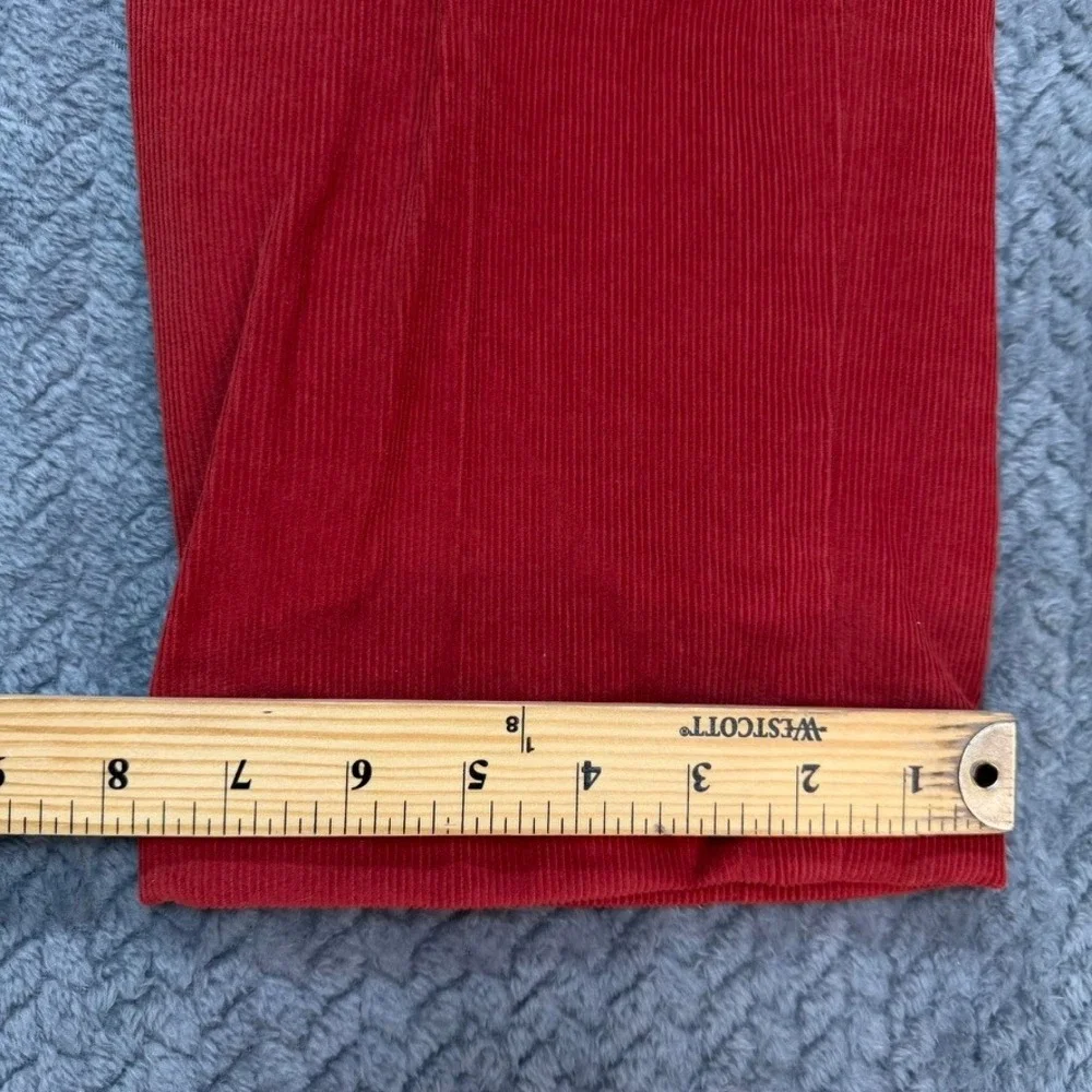 Alan Flusser Pants Mens 34x29 Red Corduroy Pleated Savana Straight NWT Vintage